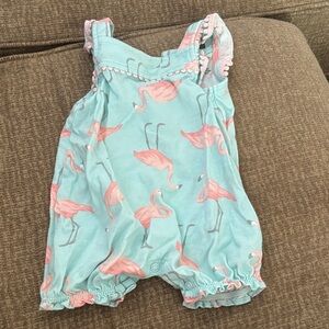 Carter's Aqua and Pink Flamingo One Piece